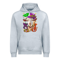 Heather Grey Mardi Gras Goat Urban Hoodie - HowdyJamesFarm