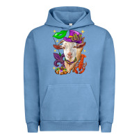 Pigment Pebble Blue Mardi Gras Goat Urban Hoodie - HowdyJamesFarm