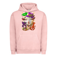 Pigment Salmon Mardi Gras Goat Urban Hoodie - HowdyJamesFarm