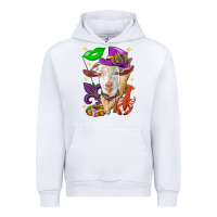 White Mardi Gras Goat Urban Hoodie - HowdyJamesFarm