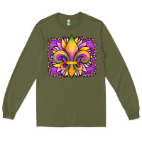 Army Green mardi gras fleur de lis sunflower leopard Long Sleeve Tee - Artiststas
