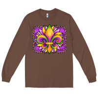 Chestnut mardi gras fleur de lis sunflower leopard Long Sleeve Tee - Artiststas