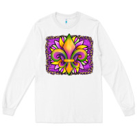 White mardi gras fleur de lis sunflower leopard Long Sleeve Tee - Artiststas
