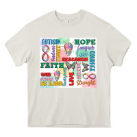 Cream autism Heavy Core Tee - MaliasSmallBusiness