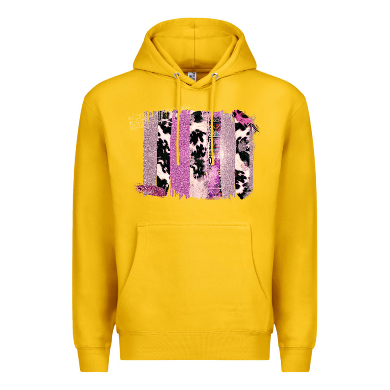 Purple Glitter Cowhide Pattern Brushstrokes Premium Hoodie by Bettercallsaul | Teevron