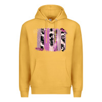 Mustard Purple Glitter Cowhide Pattern Brushstrokes Premium Hoodie - Bettercallsaul
