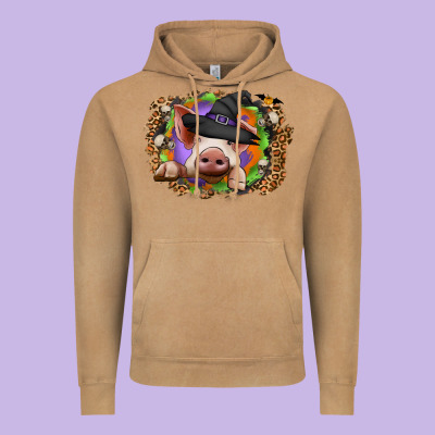 Halloween Pig Vintage Hoodie Designed By Cowhidedigitalart