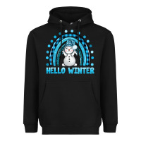 Black hello winter rainbow with snowman bbs Heavyweight Hoodie - BundleAndBundleShop
