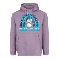 Lavender hello winter rainbow with snowman bbs Heavyweight Hoodie - BundleAndBundleShop