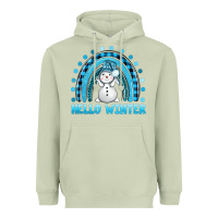 Matcha hello winter rainbow with snowman bbs Heavyweight Hoodie - BundleAndBundleShop