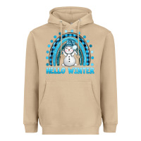 Mushroom hello winter rainbow with snowman bbs Heavyweight Hoodie - BundleAndBundleShop