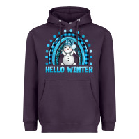 Plum hello winter rainbow with snowman bbs Heavyweight Hoodie - BundleAndBundleShop