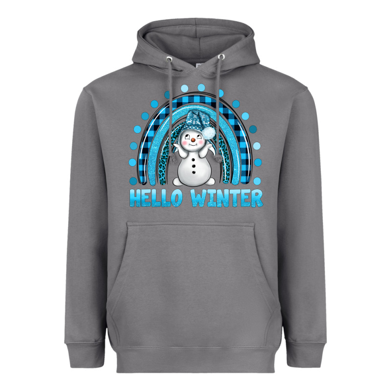 Hello Winter Rainbow With Snowman Bbs Heavyweight Hoodie by BundleAndBundleShop | Teevron