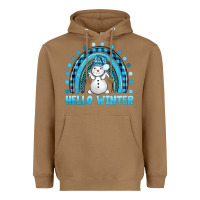 Toasted Coconut hello winter rainbow with snowman bbs Heavyweight Hoodie - BundleAndBundleShop