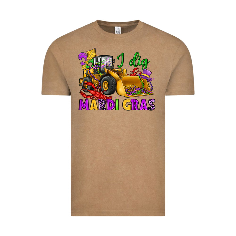 I Dig Mardi Gras Bulldozer Vintage Tee by JahusDesignShop | Teevron