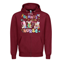 Burgundy every favorite bunnys nurse Zipper Hoodie - MaliasSmallBusiness