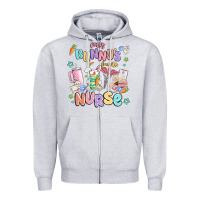 Heather Grey every favorite bunnys nurse Zipper Hoodie - MaliasSmallBusiness