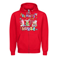 Red every favorite bunnys nurse Zipper Hoodie - MaliasSmallBusiness