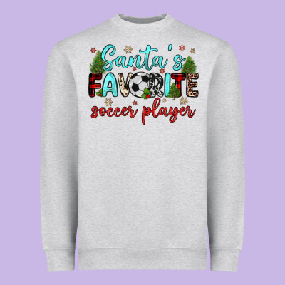 Santa S Favorite Soccer Player Heavyweight Sweatshirt Designed By Jahusdesignshop
