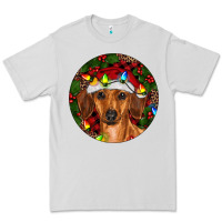 Dove Grey Christmas Dachshund Premium Tee - RanaPortraitStore