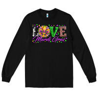 Black love mardi gras fleur de lis sunflower leopard and beads Long Sleeve Tee - Artiststas