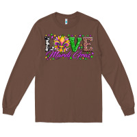 Chestnut love mardi gras fleur de lis sunflower leopard and beads Long Sleeve Tee - Artiststas