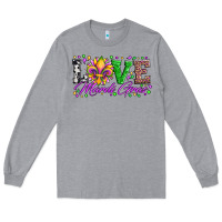Heather Grey love mardi gras fleur de lis sunflower leopard and beads Long Sleeve Tee - Artiststas