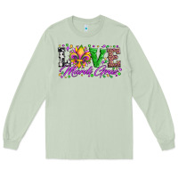 Matcha love mardi gras fleur de lis sunflower leopard and beads Long Sleeve Tee - Artiststas