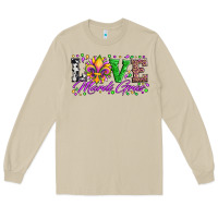 Mushroom love mardi gras fleur de lis sunflower leopard and beads Long Sleeve Tee - Artiststas
