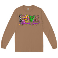 Toasted Coconut love mardi gras fleur de lis sunflower leopard and beads Long Sleeve Tee - Artiststas