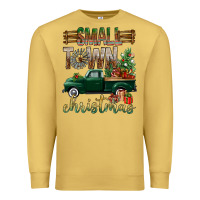 Antique Gold Small Town Christmas With Truck Premium Sweatshirt - BundleAndBundleShop
