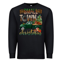 Black Small Town Christmas With Truck Premium Sweatshirt - BundleAndBundleShop