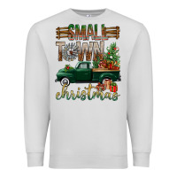 Dove Grey Small Town Christmas With Truck Premium Sweatshirt - BundleAndBundleShop