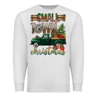 Oatmeal Heather Small Town Christmas With Truck Premium Sweatshirt - BundleAndBundleShop