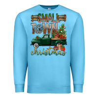Ocean Blue Small Town Christmas With Truck Premium Sweatshirt - BundleAndBundleShop