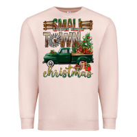 Pale Pink Small Town Christmas With Truck Premium Sweatshirt - BundleAndBundleShop