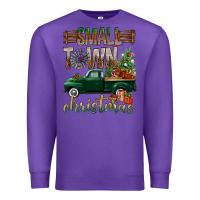 Purple Small Town Christmas With Truck Premium Sweatshirt - BundleAndBundleShop