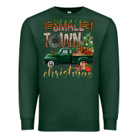 Sports Green Small Town Christmas With Truck Premium Sweatshirt - BundleAndBundleShop