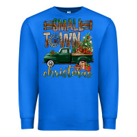True Royal Small Town Christmas With Truck Premium Sweatshirt - BundleAndBundleShop