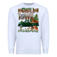 White Small Town Christmas With Truck Premium Sweatshirt - BundleAndBundleShop