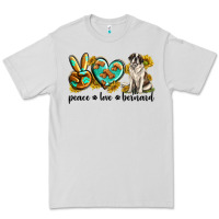 Dove Grey peace love st. bernard Premium Tee - texasbilliewilder