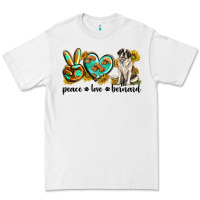 White peace love st. bernard Premium Tee - texasbilliewilder