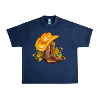Navy yellow  cowgirl and roses Urban Heavy Tee - AdoDesignShop