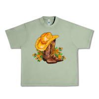 Oil Green yellow  cowgirl and roses Urban Heavy Tee - AdoDesignShop