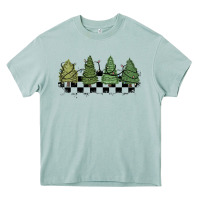 Arona christmas checkered trees Heavy Core Tee - MaliasSmallBusiness