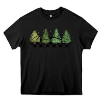 Black christmas checkered trees Heavy Core Tee - MaliasSmallBusiness