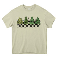 Mossy christmas checkered trees Heavy Core Tee - MaliasSmallBusiness