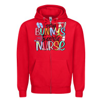 Red every bunny's favorite nurse Zipper Hoodie - MaliasSmallBusiness