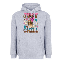 Heather Grey just chill with coffee bean bbs Heavyweight Hoodie - BundleAndBundleShop