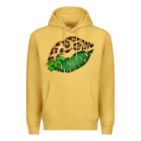 Antique Gold St. Patricks Day Leopard Lips Premium Hoodie - Bettercallsaul